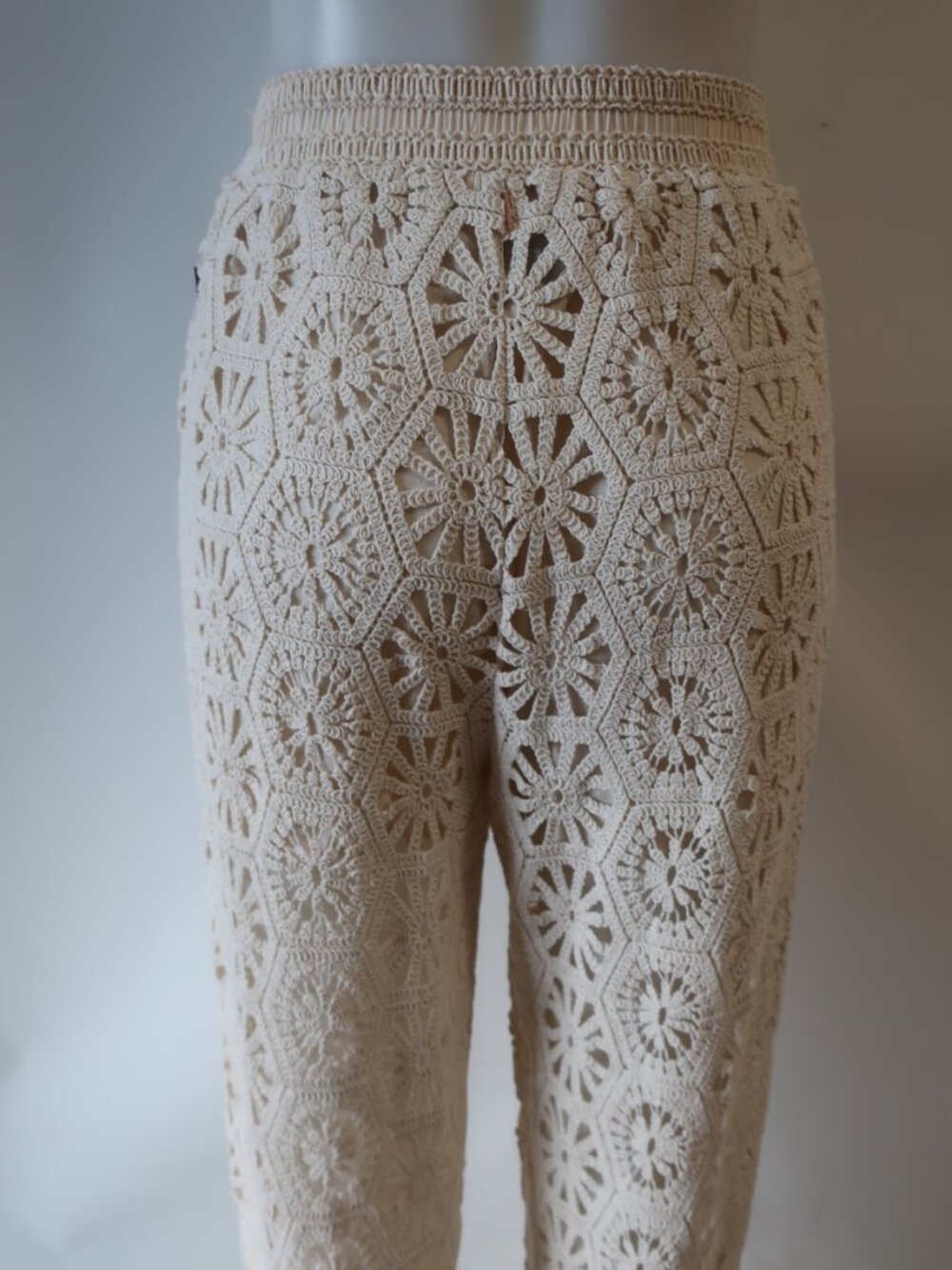 NWT Womens Misa Los Angeles Cream (Item- 211) Crochet  Pull-On Terra Pant S - Picture 10 of 15